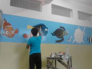 Pre school classroom animal painting 