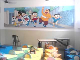 Pre school classroom foreman family  painting 