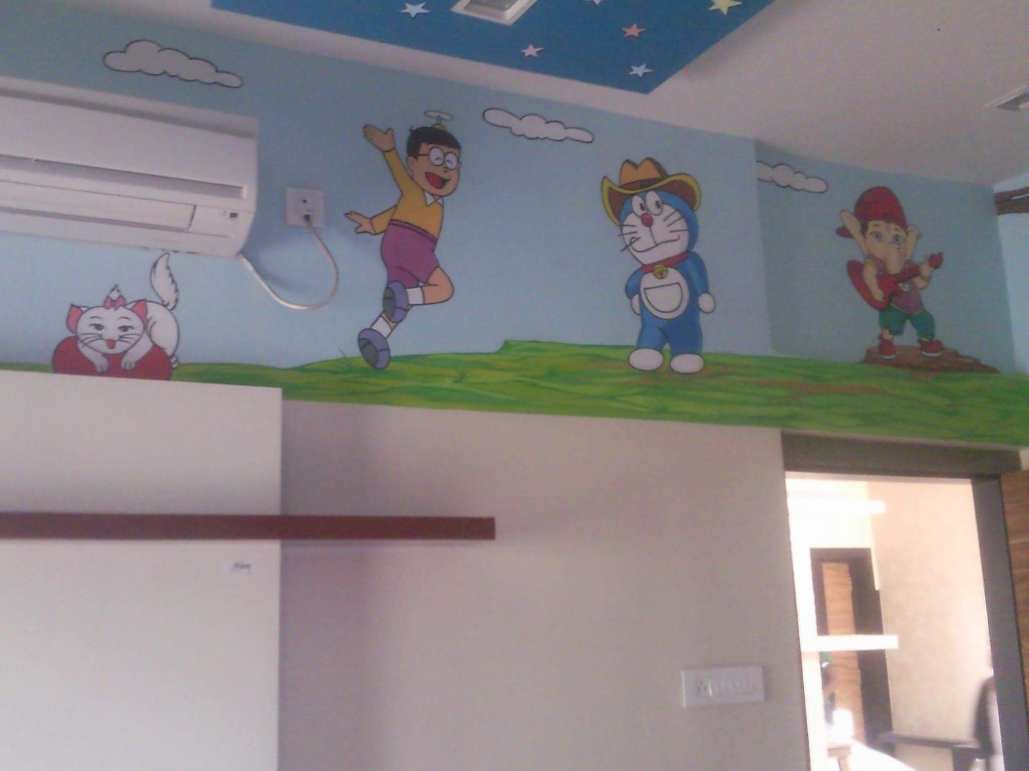 FINE ART RAIPUR Interior Doraemon Cartoon Painting