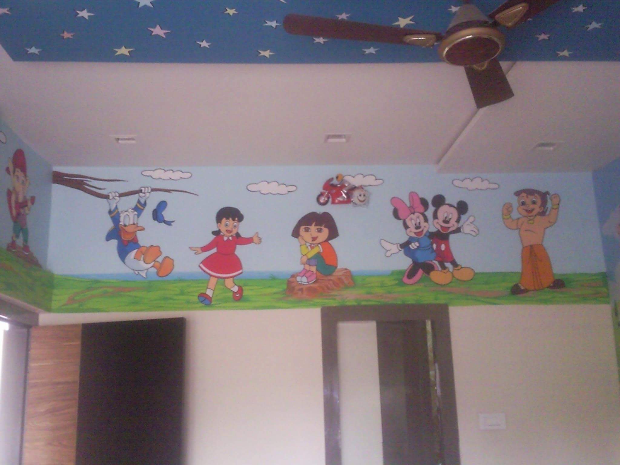 FINE ART RAIPUR Interior Cartoon Chota bheem Painting